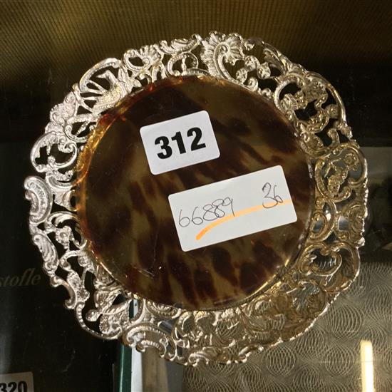 Silver and tortoiseshell dish